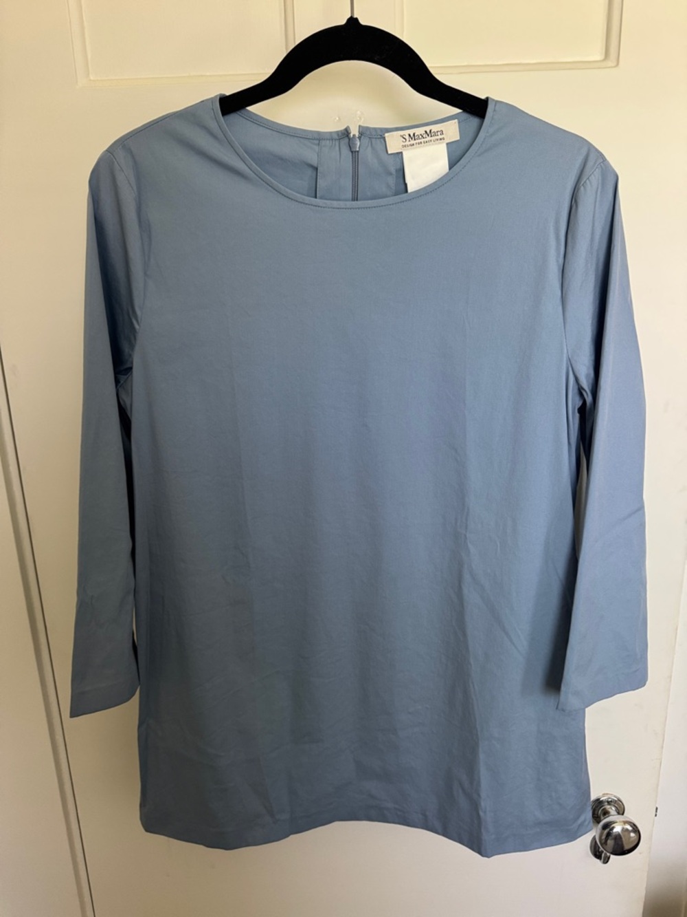 MaxMara Powder Blue Long Sleeve Crewneck Top